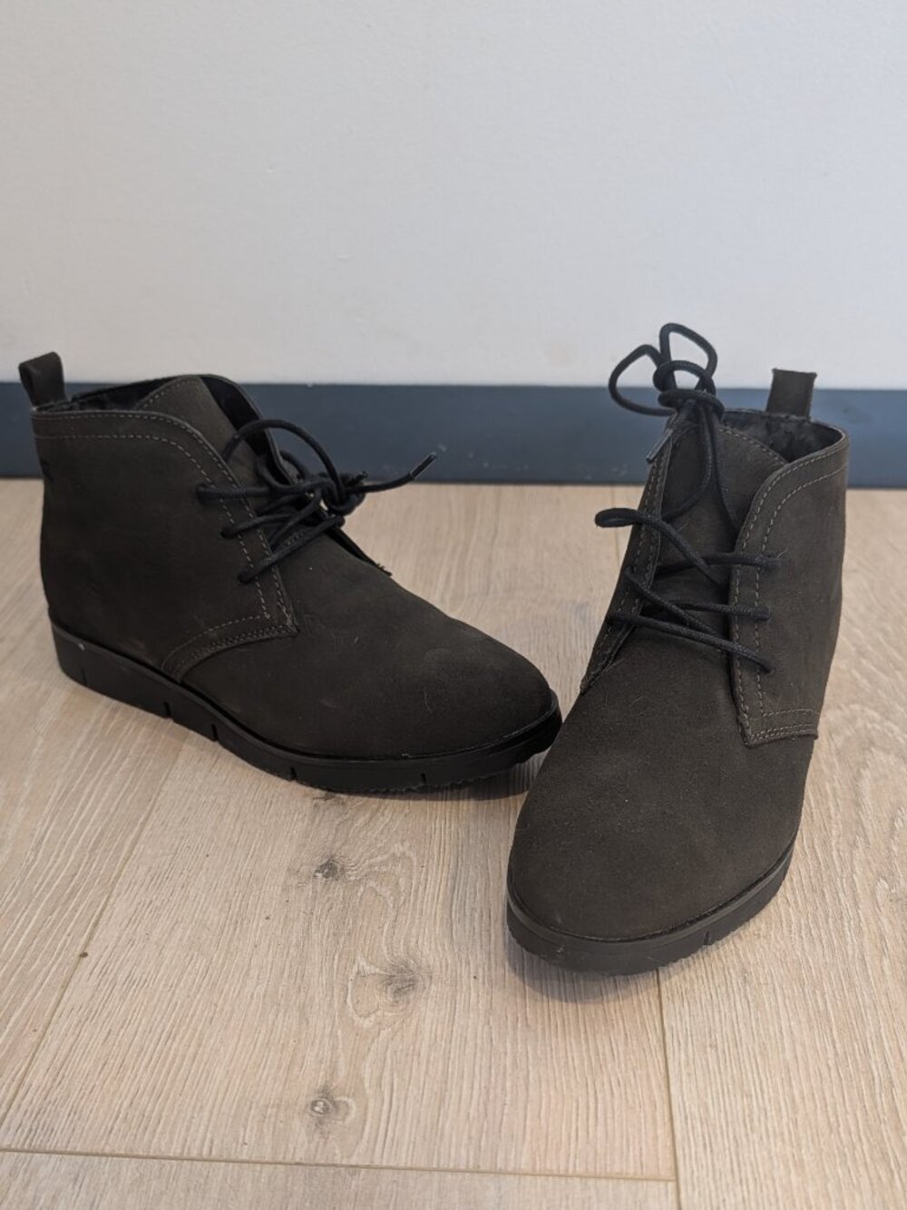 Cougar Waterproof Ankle Boots - Black Suede-Look - Women's 6.5M